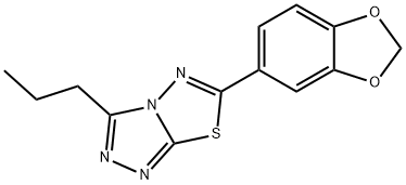 6-(1,3-benzodioxol-5-yl)-3-propyl[1,2,4]triazolo[3,4-b][1,3,4]thiadiazole 化学構造式