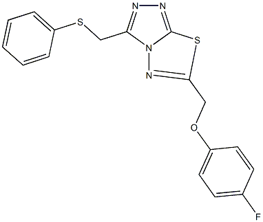 6-[(4-fluorophenoxy)methyl]-3-[(phenylsulfanyl)methyl][1,2,4]triazolo[3,4-b][1,3,4]thiadiazole 结构式