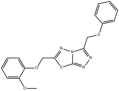 6-[(2-methoxyphenoxy)methyl]-3-[(phenylsulfanyl)methyl][1,2,4]triazolo[3,4-b][1,3,4]thiadiazole,892686-37-2,结构式