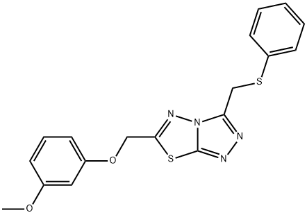 6-[(3-methoxyphenoxy)methyl]-3-[(phenylsulfanyl)methyl][1,2,4]triazolo[3,4-b][1,3,4]thiadiazole Structure