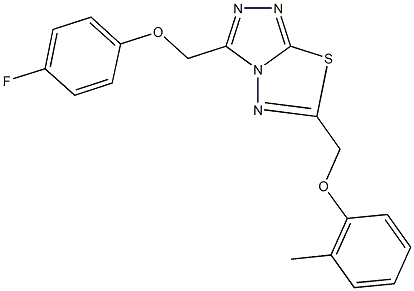 3-[(4-fluorophenoxy)methyl]-6-[(2-methylphenoxy)methyl][1,2,4]triazolo[3,4-b][1,3,4]thiadiazole 结构式