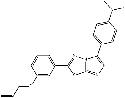 4-{6-[3-(allyloxy)phenyl][1,2,4]triazolo[3,4-b][1,3,4]thiadiazol-3-yl}-N,N-dimethylaniline Struktur