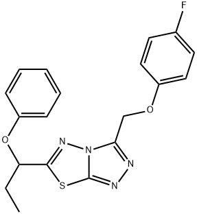 3-[(4-fluorophenoxy)methyl]-6-(1-phenoxypropyl)[1,2,4]triazolo[3,4-b][1,3,4]thiadiazole Structure