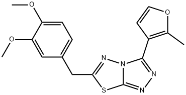 6-(3,4-dimethoxybenzyl)-3-(2-methyl-3-furyl)[1,2,4]triazolo[3,4-b][1,3,4]thiadiazole Structure