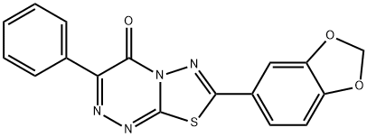 7-(1,3-benzodioxol-5-yl)-3-phenyl-4H-[1,3,4]thiadiazolo[2,3-c][1,2,4]triazin-4-one 化学構造式