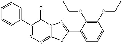 7-(2,3-diethoxyphenyl)-3-phenyl-4H-[1,3,4]thiadiazolo[2,3-c][1,2,4]triazin-4-one 化学構造式