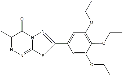 3-methyl-7-(3,4,5-triethoxyphenyl)-4H-[1,3,4]thiadiazolo[2,3-c][1,2,4]triazin-4-one 结构式