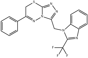 6-phenyl-3-{[2-(trifluoromethyl)-1H-benzimidazol-1-yl]methyl}-7H-[1,2,4]triazolo[3,4-b][1,3,4]thiadiazine Structure