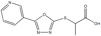 2-{[5-(3-pyridinyl)-1,3,4-oxadiazol-2-yl]sulfanyl}propanoic acid 结构式