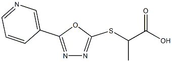 2-{[5-(3-pyridinyl)-1,3,4-oxadiazol-2-yl]sulfanyl}propanoic acid 化学構造式