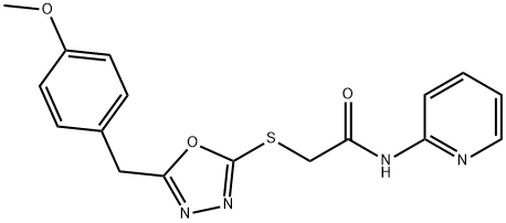 2-{[5-(4-methoxybenzyl)-1,3,4-oxadiazol-2-yl]sulfanyl}-N-(2-pyridinyl)acetamide Structure