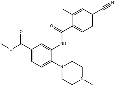 methyl 3-[(4-cyano-2-fluorobenzoyl)amino]-4-(4-methyl-1-piperazinyl)benzoate Structure