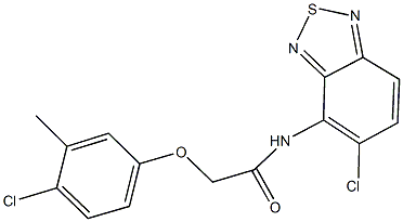 N-(5-chloro-2,1,3-benzothiadiazol-4-yl)-2-(4-chloro-3-methylphenoxy)acetamide 化学構造式