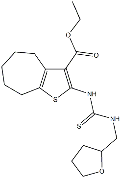 ethyl 2-({[(tetrahydro-2-furanylmethyl)amino]carbothioyl}amino)-5,6,7,8-tetrahydro-4H-cyclohepta[b]thiophene-3-carboxylate Structure