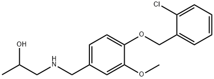 1-({4-[(2-chlorobenzyl)oxy]-3-methoxybenzyl}amino)-2-propanol,893571-86-3,结构式