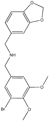 N-(1,3-benzodioxol-5-ylmethyl)-N-(3-bromo-4,5-dimethoxybenzyl)amine Struktur