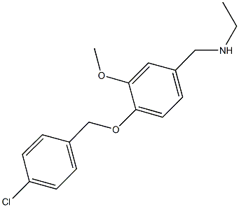 N-{4-[(4-chlorobenzyl)oxy]-3-methoxybenzyl}-N-ethylamine,893580-36-4,结构式