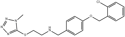 N-{4-[(2-chlorobenzyl)oxy]benzyl}-N-{2-[(1-methyl-1H-tetraazol-5-yl)sulfanyl]ethyl}amine Struktur