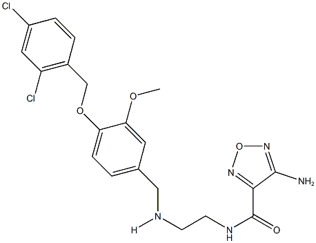 4-amino-N-[2-({4-[(2,4-dichlorobenzyl)oxy]-3-methoxybenzyl}amino)ethyl]-1,2,5-oxadiazole-3-carboxamide Struktur