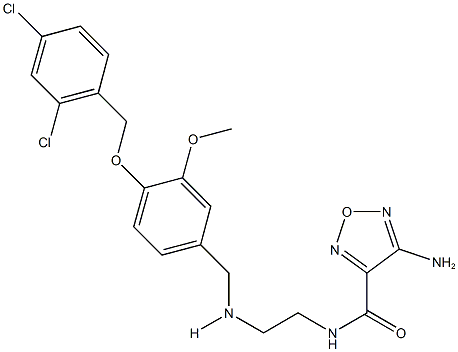 4-amino-N-[2-({4-[(2,4-dichlorobenzyl)oxy]-3-methoxybenzyl}amino)ethyl]-1,2,5-oxadiazole-3-carboxamide 结构式