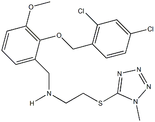 N-{2-[(2,4-dichlorobenzyl)oxy]-3-methoxybenzyl}-N-{2-[(1-methyl-1H-tetraazol-5-yl)sulfanyl]ethyl}amine Structure