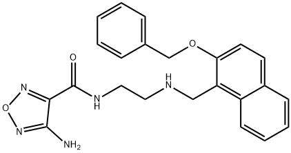 4-amino-N-[2-({[2-(benzyloxy)-1-naphthyl]methyl}amino)ethyl]-1,2,5-oxadiazole-3-carboxamide 结构式