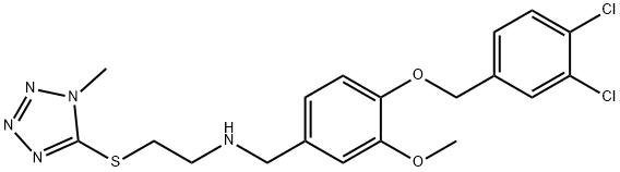N-{4-[(3,4-dichlorobenzyl)oxy]-3-methoxybenzyl}-N-{2-[(1-methyl-1H-tetraazol-5-yl)sulfanyl]ethyl}amine Struktur