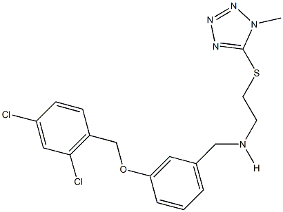 N-{3-[(2,4-dichlorobenzyl)oxy]benzyl}-N-{2-[(1-methyl-1H-tetraazol-5-yl)sulfanyl]ethyl}amine Struktur