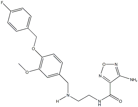 4-amino-N-[2-({4-[(4-fluorobenzyl)oxy]-3-methoxybenzyl}amino)ethyl]-1,2,5-oxadiazole-3-carboxamide 结构式