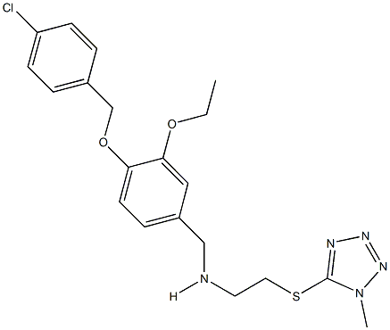 N-{4-[(4-chlorobenzyl)oxy]-3-ethoxybenzyl}-N-{2-[(1-methyl-1H-tetraazol-5-yl)sulfanyl]ethyl}amine Struktur