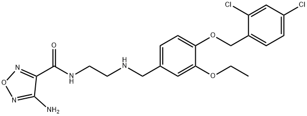 4-amino-N-[2-({4-[(2,4-dichlorobenzyl)oxy]-3-ethoxybenzyl}amino)ethyl]-1,2,5-oxadiazole-3-carboxamide,893597-12-1,结构式