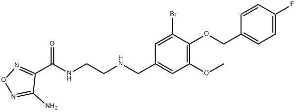 4-amino-N-[2-({3-bromo-4-[(4-fluorobenzyl)oxy]-5-methoxybenzyl}amino)ethyl]-1,2,5-oxadiazole-3-carboxamide|