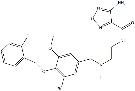 4-amino-N-[2-({3-bromo-4-[(2-fluorobenzyl)oxy]-5-methoxybenzyl}amino)ethyl]-1,2,5-oxadiazole-3-carboxamide Structure