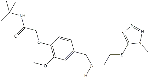 N-(tert-butyl)-2-{2-methoxy-4-[({2-[(1-methyl-1H-tetraazol-5-yl)sulfanyl]ethyl}amino)methyl]phenoxy}acetamide Structure