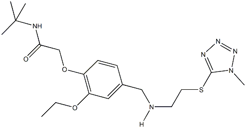 N-(tert-butyl)-2-{2-ethoxy-4-[({2-[(1-methyl-1H-tetraazol-5-yl)sulfanyl]ethyl}amino)methyl]phenoxy}acetamide Struktur