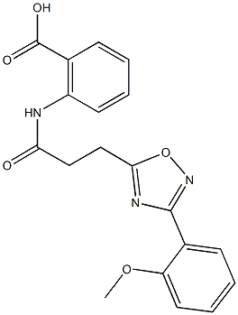2-({3-[3-(2-methoxyphenyl)-1,2,4-oxadiazol-5-yl]propanoyl}amino)benzoic acid 化学構造式