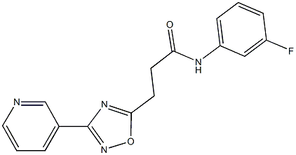 N-(3-fluorophenyl)-3-[3-(3-pyridinyl)-1,2,4-oxadiazol-5-yl]propanamide Structure