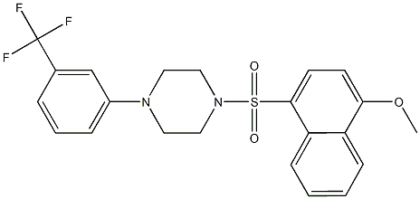 methyl 4-({4-[3-(trifluoromethyl)phenyl]-1-piperazinyl}sulfonyl)-1-naphthyl ether 化学構造式