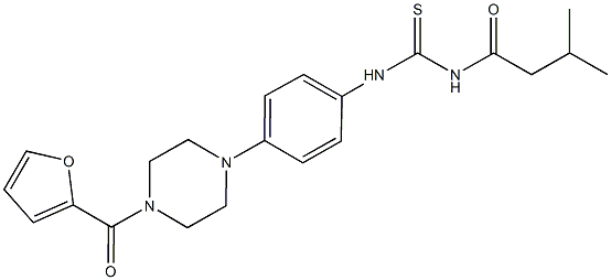 N-{4-[4-(2-furoyl)-1-piperazinyl]phenyl}-N'-(3-methylbutanoyl)thiourea Struktur