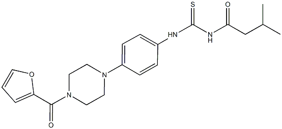 N-{4-[4-(2-furoyl)-1-piperazinyl]phenyl}-N'-(3-methylbutanoyl)thiourea Structure