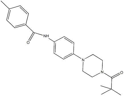 N-{4-[4-(2,2-dimethylpropanoyl)-1-piperazinyl]phenyl}-4-methylbenzamide,895073-92-4,结构式