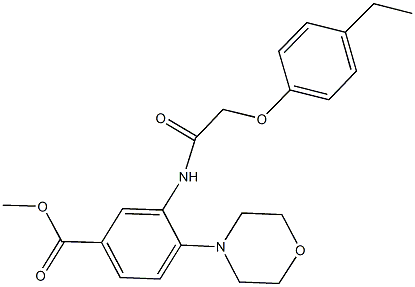 methyl 3-{[(4-ethylphenoxy)acetyl]amino}-4-(4-morpholinyl)benzoate 化学構造式