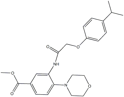 methyl 3-{[(4-isopropylphenoxy)acetyl]amino}-4-(4-morpholinyl)benzoate 化学構造式