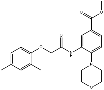 methyl 3-{[(2,4-dimethylphenoxy)acetyl]amino}-4-(4-morpholinyl)benzoate Structure