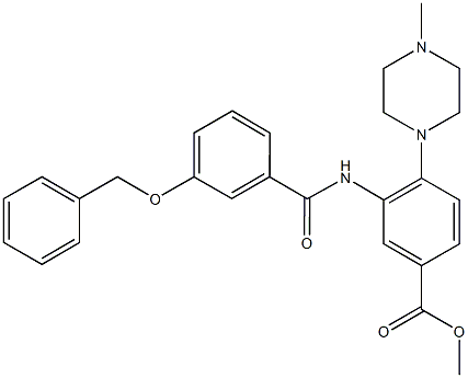 methyl 3-{[3-(benzyloxy)benzoyl]amino}-4-(4-methyl-1-piperazinyl)benzoate Struktur