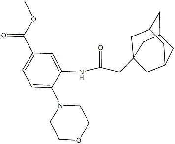 methyl 3-[(1-adamantylacetyl)amino]-4-(4-morpholinyl)benzoate 化学構造式