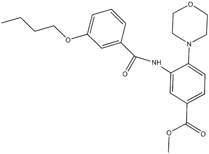 methyl 3-[(3-butoxybenzoyl)amino]-4-(4-morpholinyl)benzoate Structure