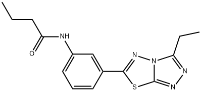 N-[3-(3-ethyl[1,2,4]triazolo[3,4-b][1,3,4]thiadiazol-6-yl)phenyl]butanamide Struktur