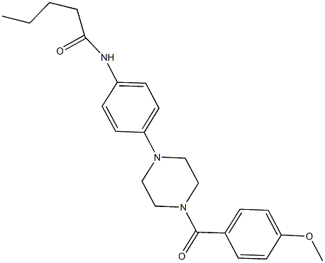 N-{4-[4-(4-methoxybenzoyl)-1-piperazinyl]phenyl}pentanamide Struktur