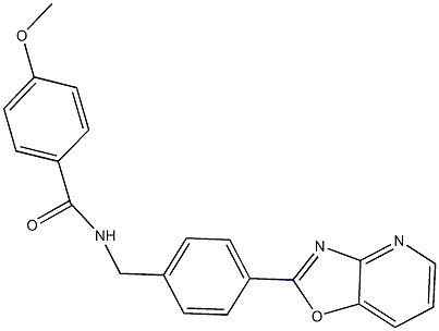 4-methoxy-N-(4-[1,3]oxazolo[4,5-b]pyridin-2-ylbenzyl)benzamide Struktur